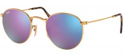 Gafas de Sol - Ray-Ban - RB3447N ROUND METAL - 001/8O SHINY GOLD // WISTERIA FLASH