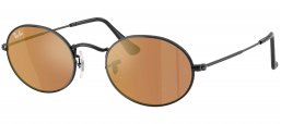 Gafas de Sol - Ray-Ban - RB3547N OVAL - 002/40 BLACK // BROWN MIRROR GOLD