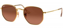 Gafas de Sol - Ray-Ban - RB3548N HEXAGONAL - 912443 GOLD // BROWN GREY GRADIENT