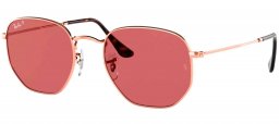 Gafas de Sol - Ray-Ban - RB3548N HEXAGONAL - 9202AF ROSE GOLD // PURPLE POLARIZED