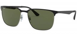 Gafas de Sol - Ray-Ban - RB3569 - 90049A SILVER TOP SHINY BLACK // DARK GREEN POLARIZED