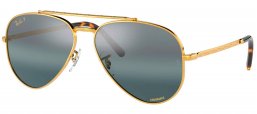 Gafas de Sol - Ray-Ban - RB3625 NEW AVIATOR - 9196G6 LEGEND GOLD // CLEAR GRADIENT DARK BLUE POLARIZED