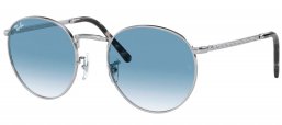 Gafas de Sol - Ray-Ban - RB3637 NEW ROUND - 003/3F SILVER // CLEAR GRADIENT BLUE