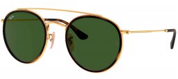 Gafas de Sol - Ray-Ban - RB3647N ROUND DOUBLE BRIDGE - 001 GOLD // GREEN