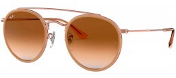 Gafas de Sol - Ray-Ban - RB3647N ROUND DOUBLE BRIDGE - 907051 LIGHT BROWN // CLEAR GRADIENT BROWN