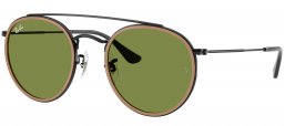 Gafas de Sol - Ray-Ban - RB3647N ROUND DOUBLE BRIDGE - 92794E  BLACK // GREEN