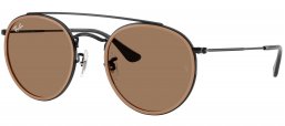 Gafas de Sol - Ray-Ban - RB3647N ROUND DOUBLE BRIDGE - 927973  BLACK // BROWN