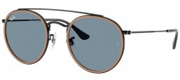 Gafas de Sol - Ray-Ban - RB3647N ROUND DOUBLE BRIDGE - 9279R5  BLACK // BLUE