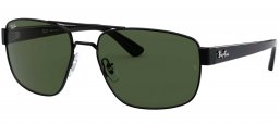 Gafas de Sol - Ray-Ban - RB3663 - 002/31 SHINY BLACK // GREEN