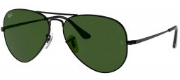 Gafas de Sol - Ray-Ban - RB3689 AVIATOR METAL II - 914831 BLACK // CRYSTAL GREEN