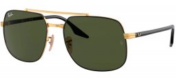 Gafas de Sol - Ray-Ban - RB3699 - 900031 BLACK ON GOLD // GREEN