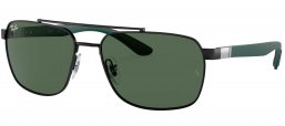 Gafas de Sol - Ray-Ban - RB3701 - 002/71 BLACK // DARK GREEN