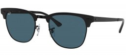 Gafas de Sol - Ray-Ban - RB3716 CLUBMASTER METAL - 186/R5 SHINY BLACK TOP MATTE // BLUE