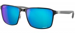 Gafas de Sol - Ray-Ban - RB3721CH - 9144A1  BLACK ON SILVER // GREEN MIRROR BLUE POLARIZED