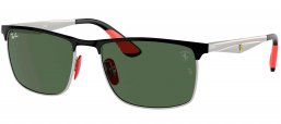 Gafas de Sol - Ray-Ban - RB3726M - F06071  BLACK ON SILVER // DARK GREEN