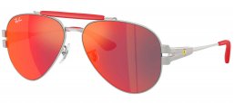 Gafas de Sol - Ray-Ban - RB3762M - F1256P  SILVER // DARK GREY MIRROR BLUE RED