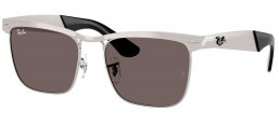 Gafas de Sol - Ray-Ban - RB3875 WAYFARER DELUXE - 019/B1 SILVER ON SANDBLASTED SILVER // DARK GREY