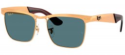 Gafas de Sol - Ray-Ban - RB3875 WAYFARER DELUXE - 92763R  SANDBLASTED LEGEND GOLD // DARK BLUE POLARIZED