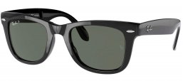 Gafas de Sol - Ray-Ban - RB4105 FOLDING WAYFARER - 601/58 BLACK // CRYSTAL GREEN POLARIZED