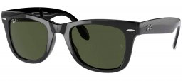 Gafas de Sol - Ray-Ban - RB4105 FOLDING WAYFARER - 601 BLACK // CRYSTAL GREEN