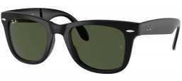 Gafas de Sol - Ray-Ban - RB4105 FOLDING WAYFARER - 601S MATTE BLACK // CRYSTAL GREEN