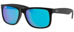 Gafas de Sol - Ray-Ban - RB4165 JUSTIN - 622/55 BLACK RUBBER // GREEN MIRROR BLUE
