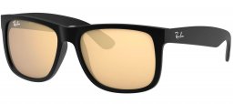 Gafas de Sol - Ray-Ban - RB4165 JUSTIN - 622/5A RUBBER BLACK // LIGHT BROWN MIRROR GOLD
