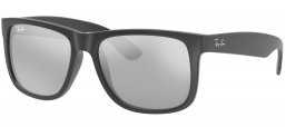 Gafas de Sol - Ray-Ban - RB4165 JUSTIN - 622/6G RUBBER BLACK // GREY MIRROR SILVER