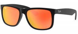 Gafas de Sol - Ray-Ban - RB4165 JUSTIN - 622/6Q RUBBER BLACK // BROWN MIRROR ORANGE
