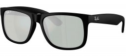 Gafas de Sol - Ray-Ban - RB4165 JUSTIN - 622/Y4 RUBBER BLACK // GREEN MIRROR SILVER POLARIZED