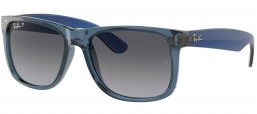 Gafas de Sol - Ray-Ban - RB4165 JUSTIN - 6596T3 TRANSPARENT BLUE // GREY GRADIENT POLARIZED