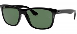 Gafas de Sol - Ray-Ban - RB4181 - 601 SHINY BLACK // CRYSTAL GREEN