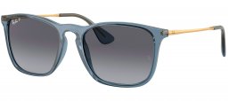 Gafas de Sol - Ray-Ban - RB4187 CHRIS - 6592T3 TRANSPARENT BLUE // GREY GRADIENT POLARIZED