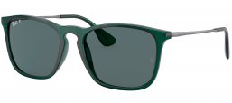 Gafas de Sol - Ray-Ban - RB4187 CHRIS - 666381 TRANSPARENT GREEN // DARK GREY POLARIZED