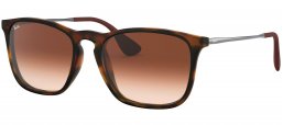 Gafas de Sol - Ray-Ban - RB4187 CHRIS - 856/13 RUBBER HAVANA // GRADIENT BROWN