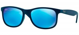 Gafas de Sol - Ray-Ban - RB4202 ANDY - 615355 SHINY BLUE ON MATTE TOP // GREEN MIRROR BLUE