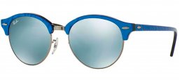 Gafas de Sol - Ray-Ban - RB4246 CLUBROUND - 984/30 TOP WRINKLED BLUE ON BLACK // GREEN MIRROR SILVER