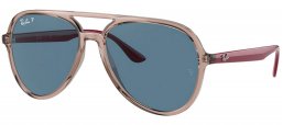 Gafas de Sol - Ray-Ban - RB4376 - 65722V TRANSPARENT GREY // DARK BLUE POLARIZED