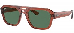 Gafas de Sol - Ray-Ban - RB4397 CORRIGAN - 667882  TRANSPARENT BROWN // DARK GREEN