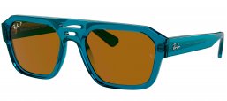 Gafas de Sol - Ray-Ban - RB4397 CORRIGAN - 668383  TRANSPARENT LIGHT BLUE // DARK BROWN POLARIZED