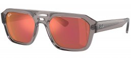 Gafas de Sol - Ray-Ban - RB4397 CORRIGAN - 6684D0  TRANSPARENT GREY // DARK VIOLET MIRROR RED