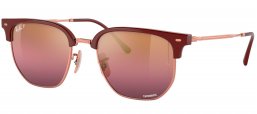 Gafas de Sol - Ray-Ban - RB4416 NEW CLUBMASTER - 6654G9 BURGUNDY // RED GRADIENT GOLD MIRROR POLARIZED