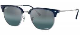 Gafas de Sol - Ray-Ban - RB4416 NEW CLUBMASTER - 6656G6 BLUE ON SILVER // BLUE GRADIENT SILVER MIRROR POLARIZED