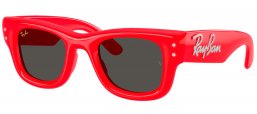 Gafas de Sol - Ray-Ban - RB4940B WAYFARER PUFFER - 686187  RED AND STRASS // DARK GREY