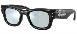 Gafas de Sol - Ray-Ban - RB4940B WAYFARER PUFFER - 686430  BLACK AND STRASS // GREEN MIRROR SILVER