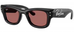 Gafas de Sol - Ray-Ban - RB4940B WAYFARER PUFFER - 686485  BLACK AND STRASS // DARK VIOLET