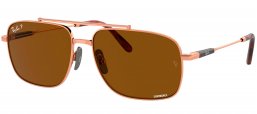 Gafas de Sol - Ray-Ban - RB8096 MICHAEL TITANIUM - 9266AN  SHINY LIGHT BROWN // BROWN POLARIZED