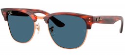 Gafas de Sol - Ray-Ban - RBR0504S CLUBMASTER REVERSE - 13983A  STRIPED HAVANA ON ROSE GOLD // DARK BLUE