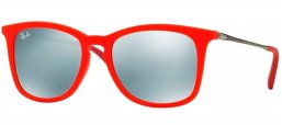 Gafas Junior - Ray-Ban Junior Collection - RJ9063S - 701030 TRANSPARENT RED RUBBER // GREEN MIRROR SILVER