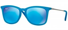 Gafas Junior - Ray-Ban Junior Collection - RJ9063S - 701155 AZURE FLUO TRANSPARENT RUBBER // LIGHT GREEN MIRROR BLUE